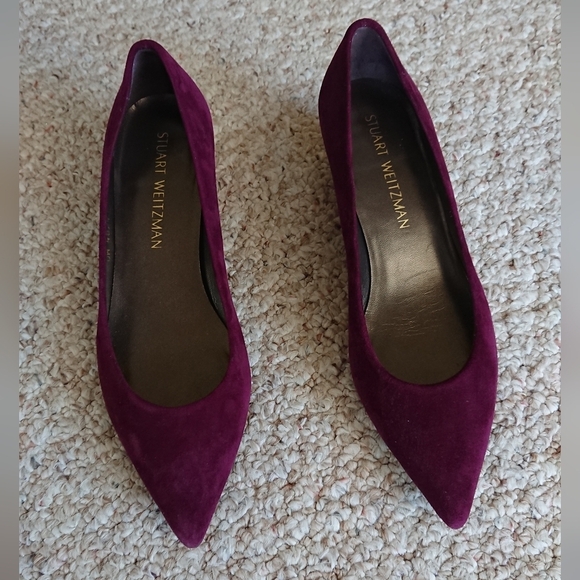 The STUART POWER BLOCK pump heels in rich burgundy size 6M - Picture 2 of 15